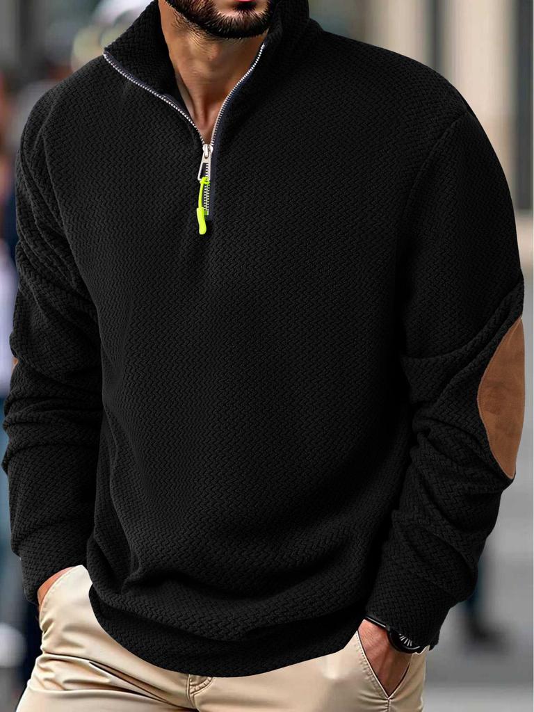 2025 Autumn/Winter Men's Outdoor Fleece Jacket with Stand-up Collar and Long Sleeves