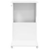 Side Table with Wheels White 40 x 35 x 60 cm Engineered Wood