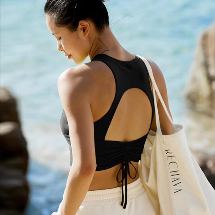 

Женский ударопрочный спортивный бюстгальтер для йоги с перекрестными бретелями на спине — высокоинтенсивная поддержка для бега и фитнеса L