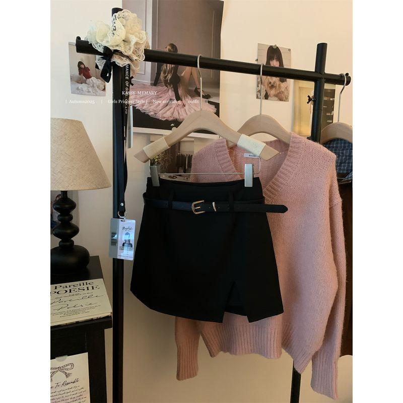 Kumikumi Minimalist Temperament High Waist Suit Skirt Skirt Women's Autumn Easiest for Match High Waist Anti-Exposure Bodycon Dress