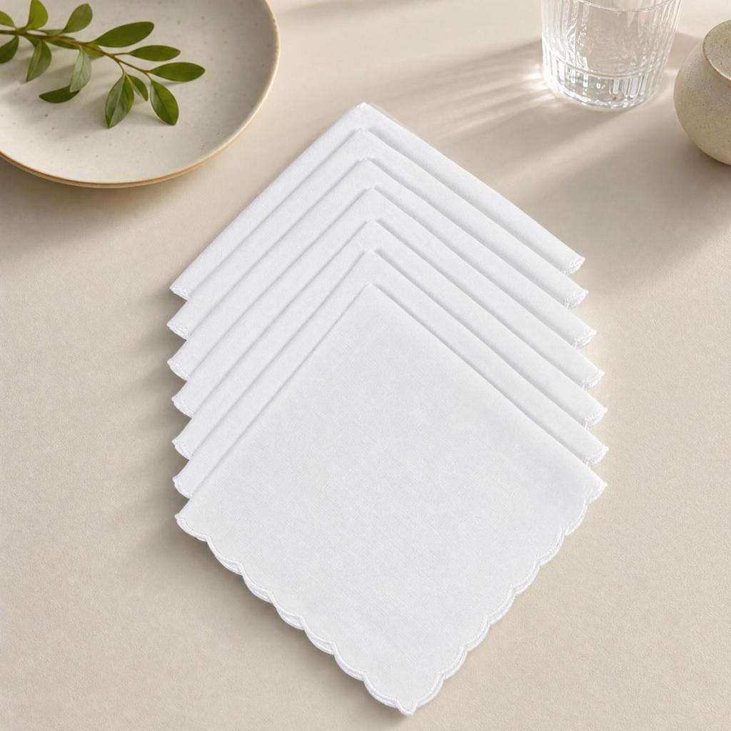 7 Pieces Reusable Cotton Hanky Breathable Handkerchiefs Soft for Quick Cleanups