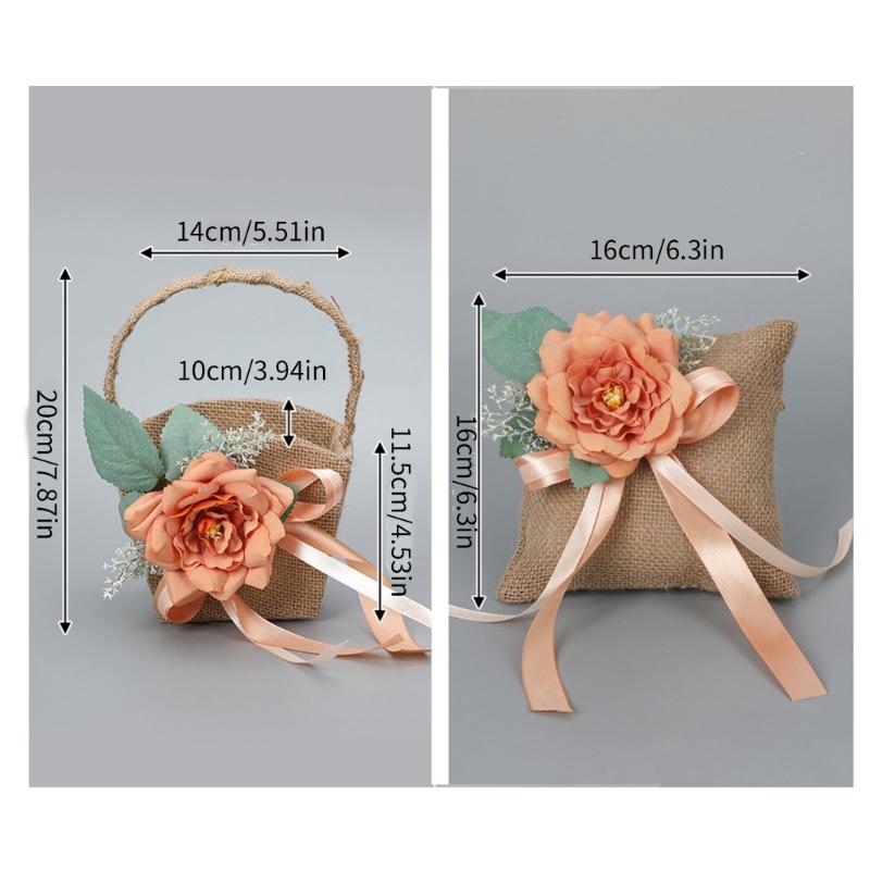 Handlicher Aufbewahrungskorb Leinen Blumenkorb mit Griffen Handgeflochtene Körbe Vielseitige Dekorationen Handgemachtes Geschenk
