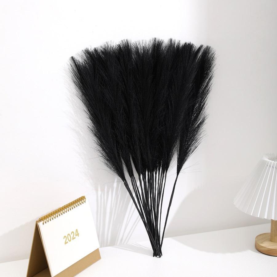 10Pcs Faux Pampas Grass Artificial Reed Fluffy Fake Plants Bouquet For Boho Wedding Home Vase Decor