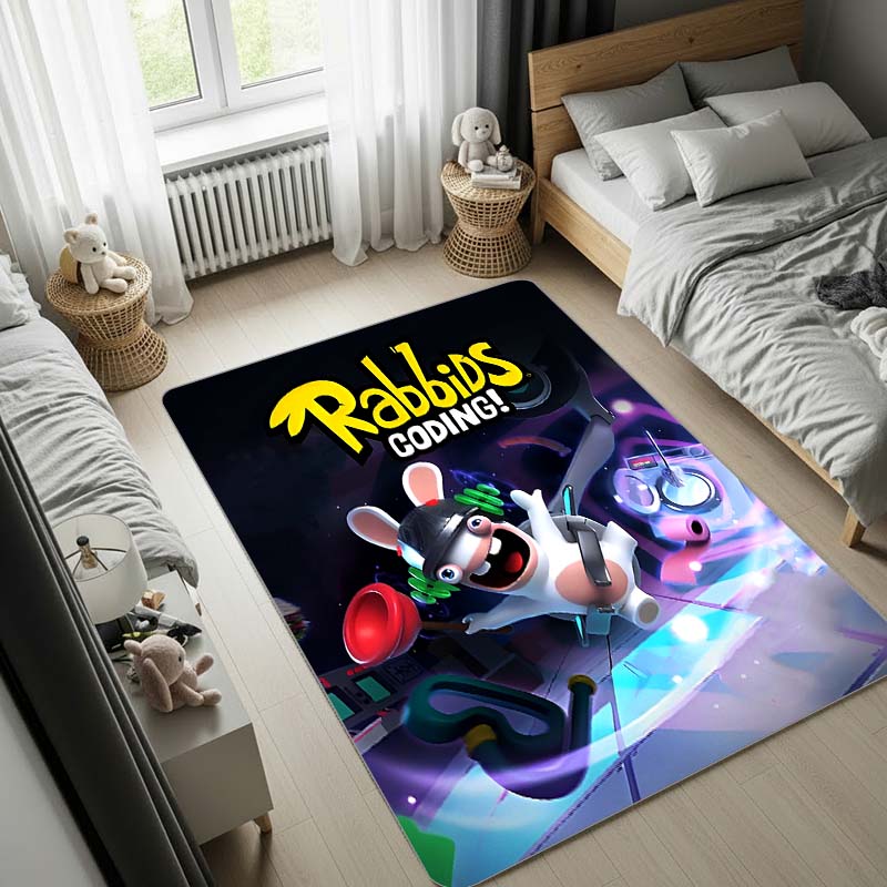 Raving Rabbids Carpet,Bedroom Rug, Doormat,Living Room Rug, Bedside Carpet, Computer Chair Mat, Christmas Gift.