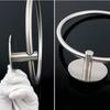 Stainless Steel Towel Rings Hand Towel Holder Bathroom Wall Mounted Kitchen Towel Rack Self Adhesive Bathroom Accessory