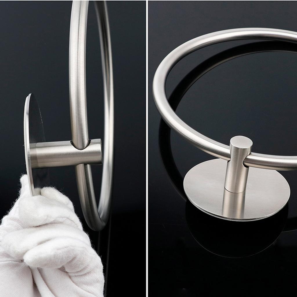 Stainless Steel Towel Rings Hand Towel Holder Bathroom Wall Mounted Kitchen Towel Rack Self Adhesive Bathroom Accessory