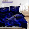 Octopus Pattern Bedding Quilt Set Quilt Cover Pillowcase Home Decoration Birthday Gift (1 * Duvet Cover + 2 * Pillowcase, Without Core)