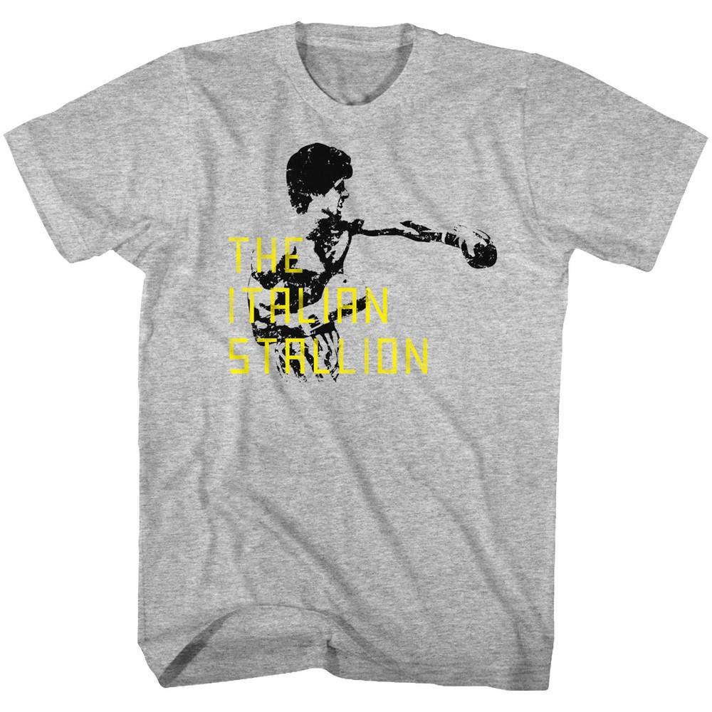 Rocky T-Shirt The Italian Stallion Block Text Gray Heather Tee Unisex T-Shirt XXXXL