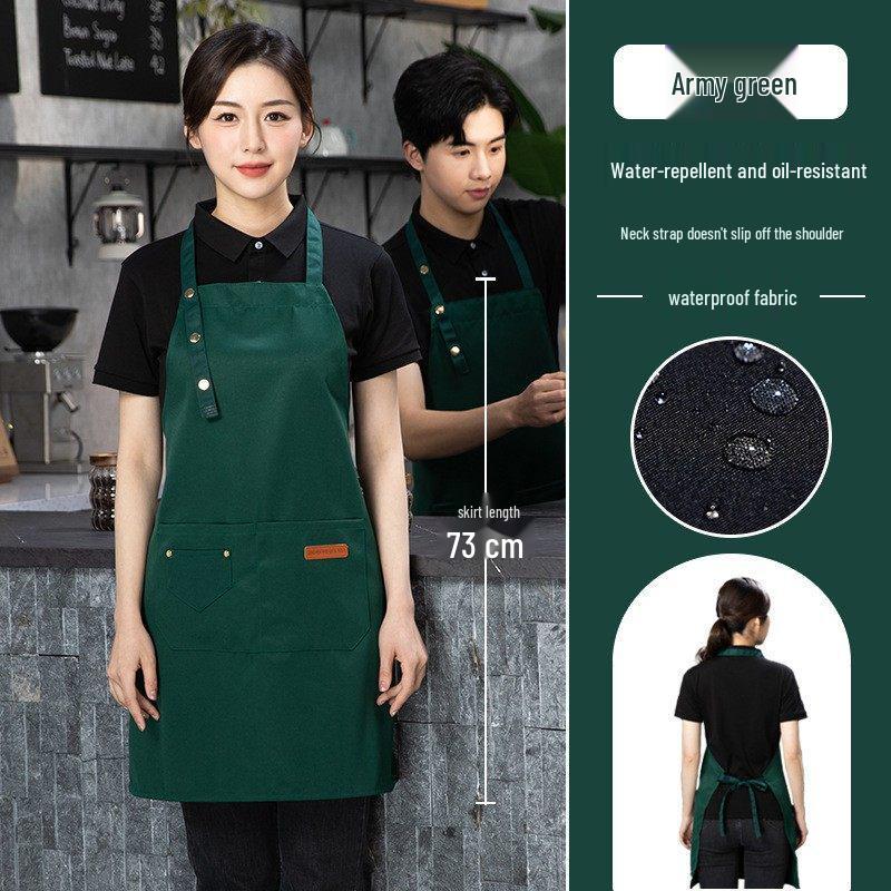 Custom Logo Waterproof Waist Apron for Milk Tea Shops, Catering, and Home Use