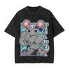 Anime Demon Slayer Hashibira Inosuke Graphic T Shirt Men Women Cotton Tshirts Vintage Washed Tee Harajuku Male Casual T-shirts