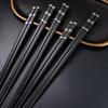 5 par czarne złoto japońskie chińskie pałeczki jedzenie jedzenie pałeczki do sushi wielokrotnego użytku ze stopu koreańskie pałeczki zestaw zdrowa zastawa stołowa do kuchni