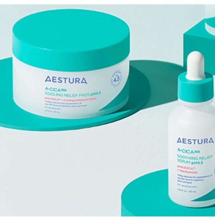 AESTURA A-CICA 365 Cooling Calming Pads pH 4.5 for Sensitive & Irritated Skin