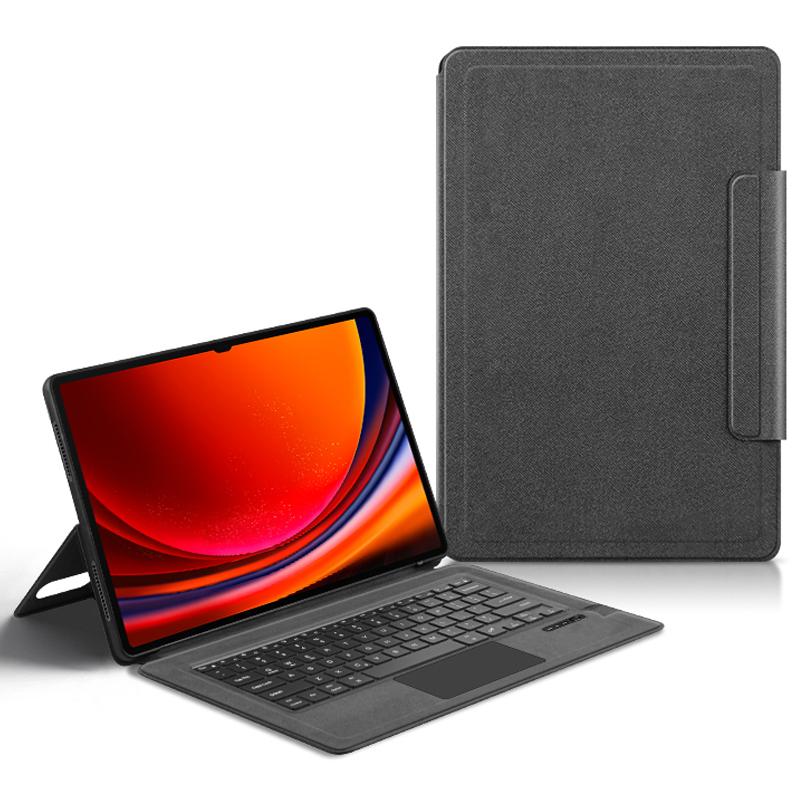 

For Samsung Galaxy Tab S10 Ultra/S9 Ultra/S8 Ultra Leather Case+Touchpad Bluetooth-Compatible Keyboard with Backlit A