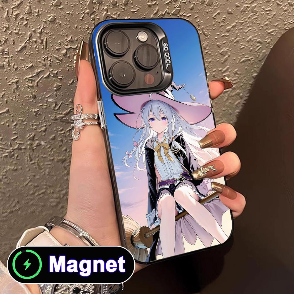 Wandering Witch Elaina Translucent MagSafe Mobile Phone Case for iPhone 17 16 15 14 13 12 11 Air Pro Max Plus Colorful Cover
