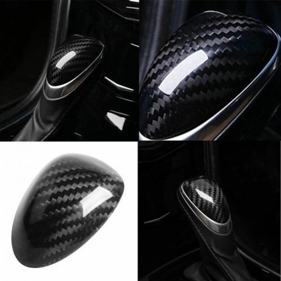 Central Console Gear Shift Knob Trim Dry Carbon Fiber For Cadillac SRX 2013-2015