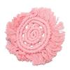 4pcs Cotton Thread Woven Drink Coasters with Tassel Round Pure Color Elegant   Lipstick Pot Pads Mats