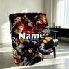 Custom Name Personalized Demon Slayer Print Blanket, Home Decor, Bedroom, Sofa, Camping, Couch, Gifts for Birthday Christmas