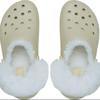 Crocs Classic Platform Fuzz Lined Clog Bone 212854 2y2