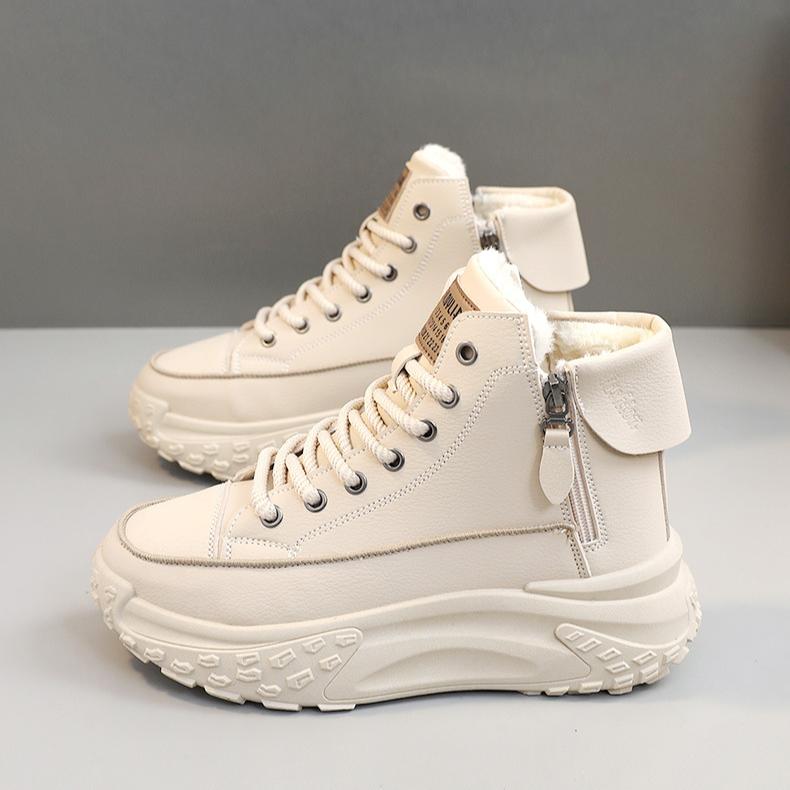 Winter Ladies Shoes New Solid Color Snow Boots Versatile Casual Fashion Cotton Shoes Women's Velvet Sneakers