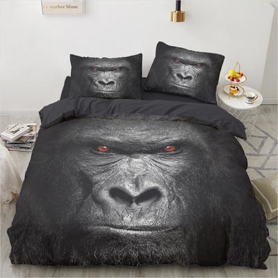 Pościel Gorilla Z Nadrukiem Zwierząt 3D Poszewka na Kołdrę Rozmiar Queen/Twin/Full/King Zestaw Pościeli z Mikrofibry, Odporny na Zmarszczki i Trwały Sypialnia