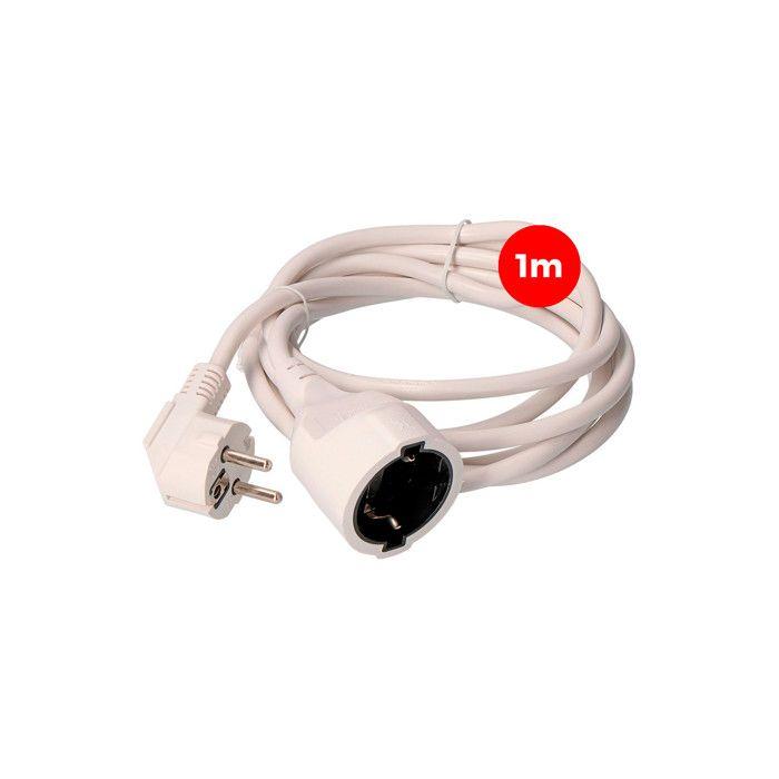 Rallonge flexible 3x1,5 t / tl 1m EDM blanc