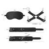 Sexyhot SM Goods Restraints Handcuffs Foot Shackles Cross Shape Adjustable Eye Mask Bed Restraint Blindfold SM Beginner SM Play PU Set of 4