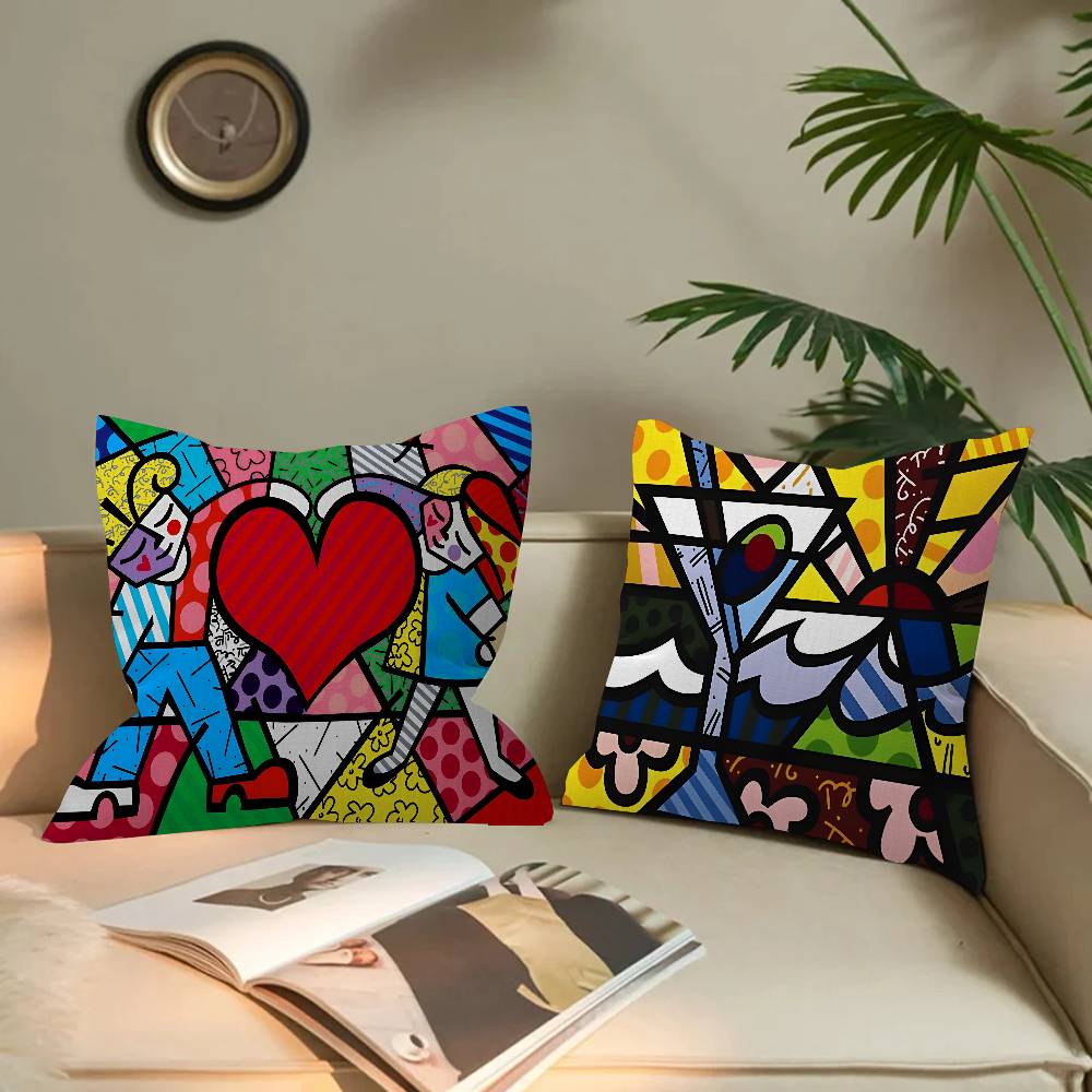 Britto Art Personalized Picture Text Home Decorative Pillows Household Gifts 45x45cm
