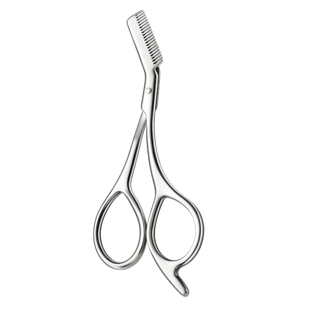 Edelstahl-Augenbrauenschere mit Augenbrauenkamm Haarentferner Sicherer Augenbrauentrimmer Pflege