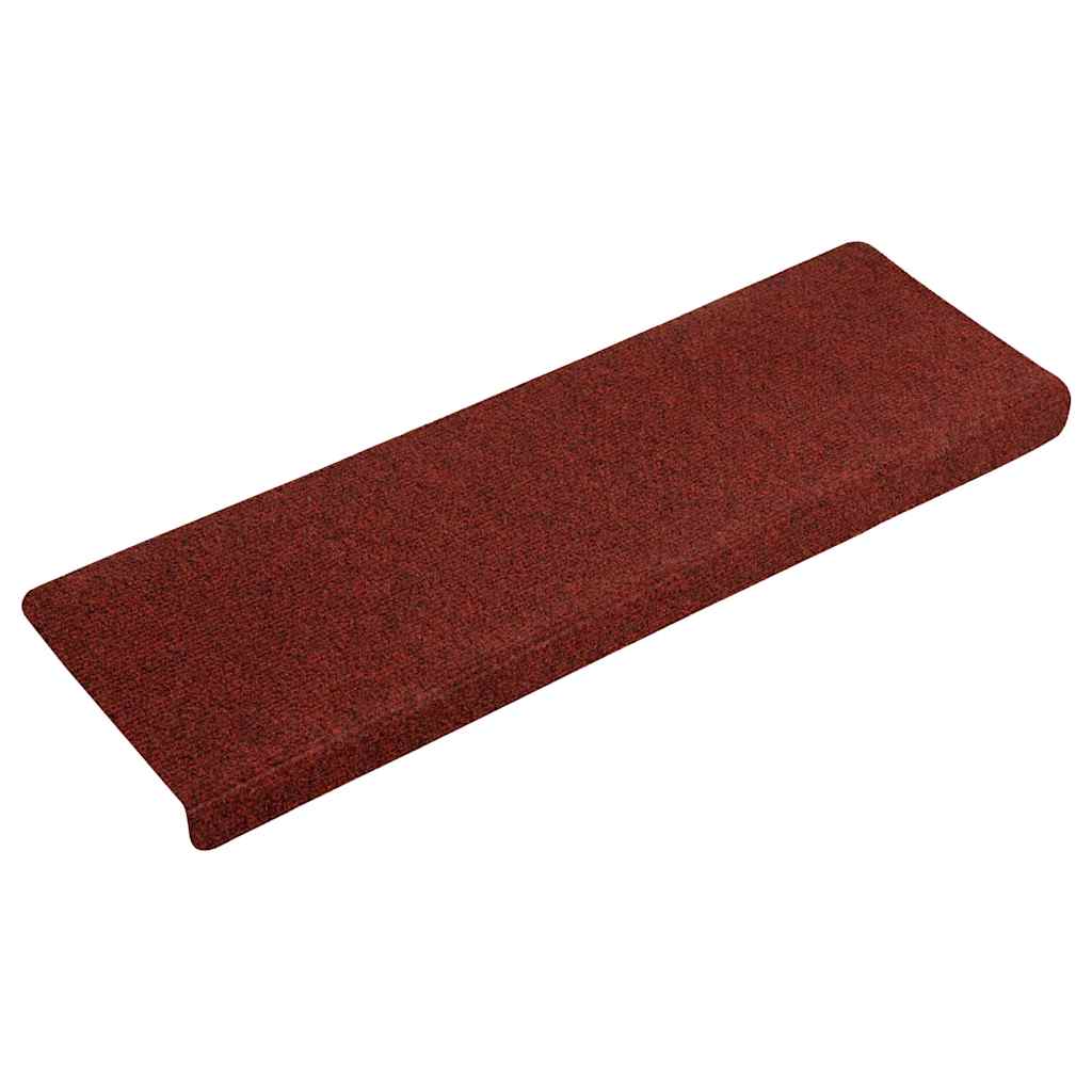 Vidaxl Maty Na Schody Samoprzylepne 15 Szt. 65X21X4 Cm Bordowe, Prostokątne, Czerwone