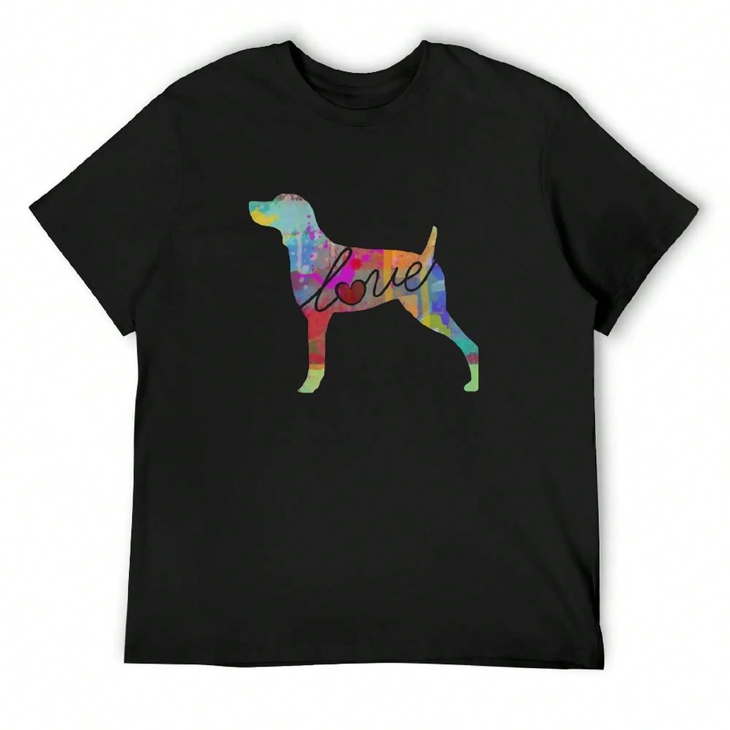 Weimaraner Love - A Bright And Colorful Watercolor Style Gift T-Shirt S Cotton Graphic Tees s T Shirts S разноцветный