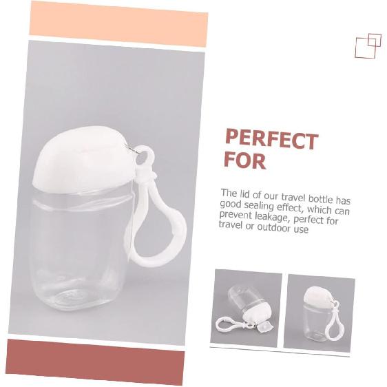 Mikinona Refillable Cosmetic Containers Set - 9PCS 30ML Portable Travel Size Bottles with Keychain - Cap Carrier Leakproof Plastic Bottles for