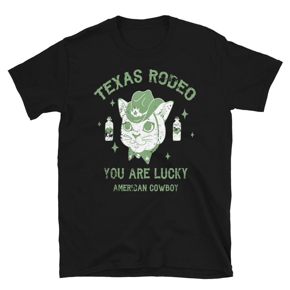 Cowboy Cat Texas Rodeo Cowboy Classic Trendy Design Casual T-Shirt XS