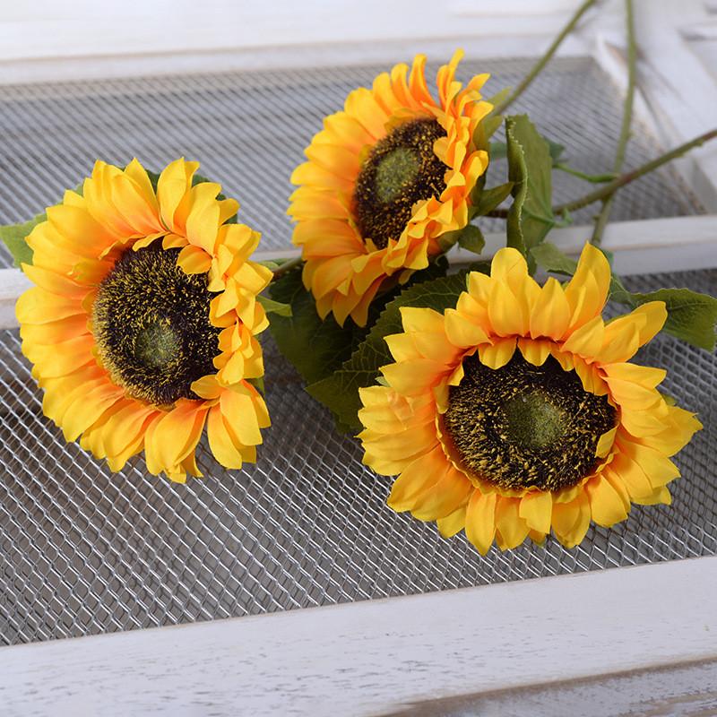 Simulated Single Artificial Sunflower For Home Decoration Flower Prop Shooting