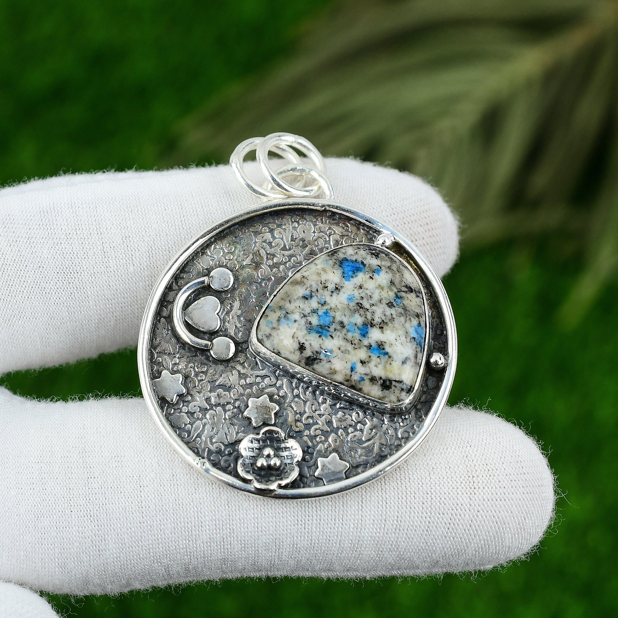 

Натуральный кулон из яшмы K2, серебро 925 пробы, индийские украшения для девушек