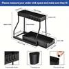 2 Tier Sliding Drawer Storage Rack Multi Functional Kitchen Bathroom Under Sink Organizer Desktop Makeup Storage Rack R Shaped