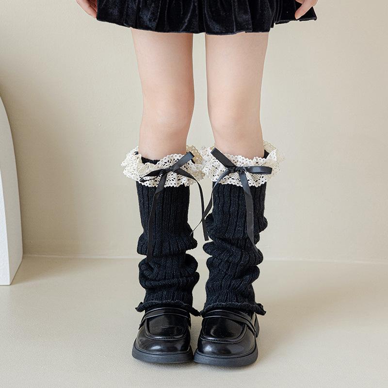 Mädchen Socken Spitze Schleife Lolita Langflor Socken Niedlich Frühling Und Herbst Ballett Mädchen Baby Wade