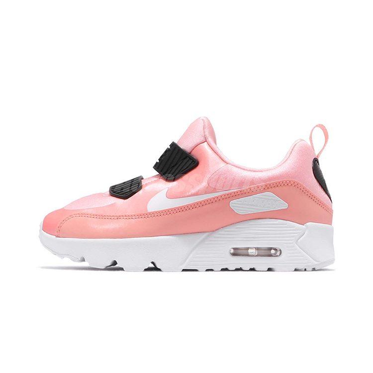 Nike Air Max Tiny 90 Cushioning Low Top Running Shoes Coral Red Children Aged 3 7 Years Old AV3194-600