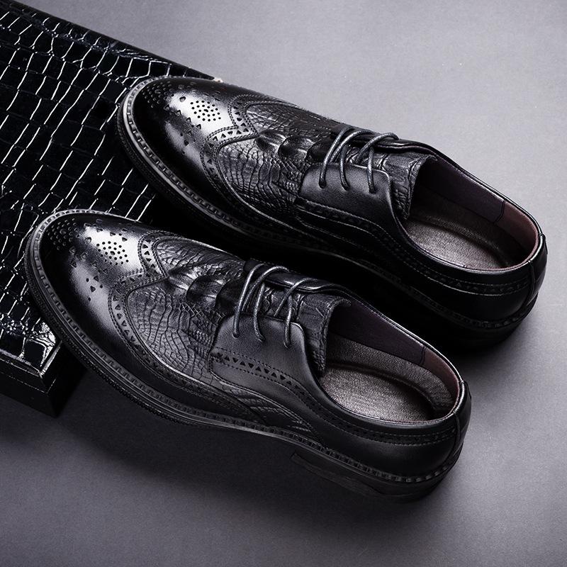 

Кожаные туфли мужские Brock британские повседневные трендовые деловые формальные платья резные молодежные костюмные свадебные туфли плюс бархатные мужские туфли 44