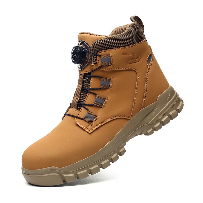 Fashion New Fashion 2025 Waterproof Security Work Safety Boots Protective Leather Boots Anti-smash Anti-puncture Industrial Shoes Men