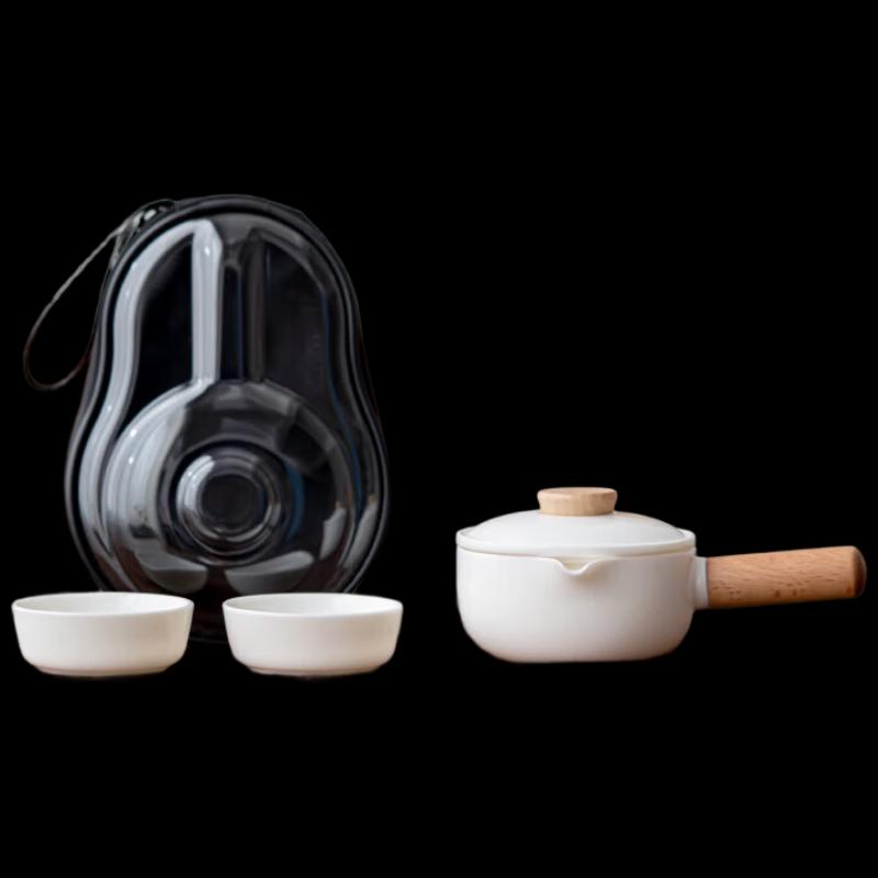 Mutton Fat Jade Porcelain Portable Tea Set