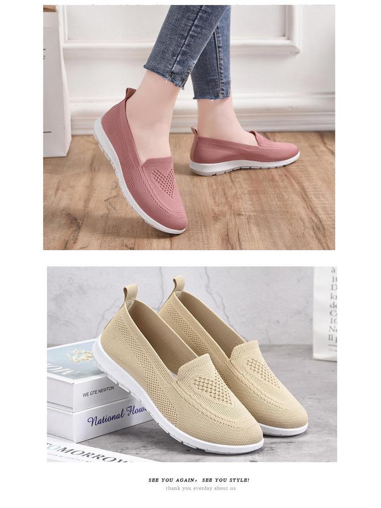 Women's Summer Casual Breathable Soft Flat Shoes - Low-Top Beijing Cloth Mom Shoes