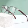 Large Frame Wooden Grain Leg Glasses TR Anti Blue Light Eyewear Unisex Classic Square Computer Eyeglasses