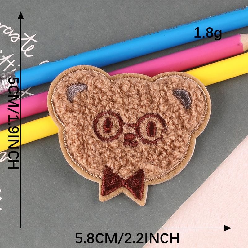 Original embroidery sticker embroidery label cartoon animal bear towel embroidery hand account DIY patch sticker accessory cloth sticker
