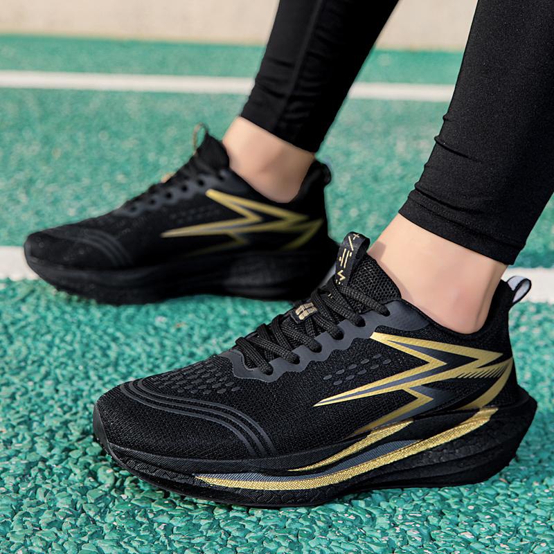 Professional Running Shoes Couple's Damping Sneakers Breathable Mesh Tennis Basketball Trainers Elastic Training Shoes