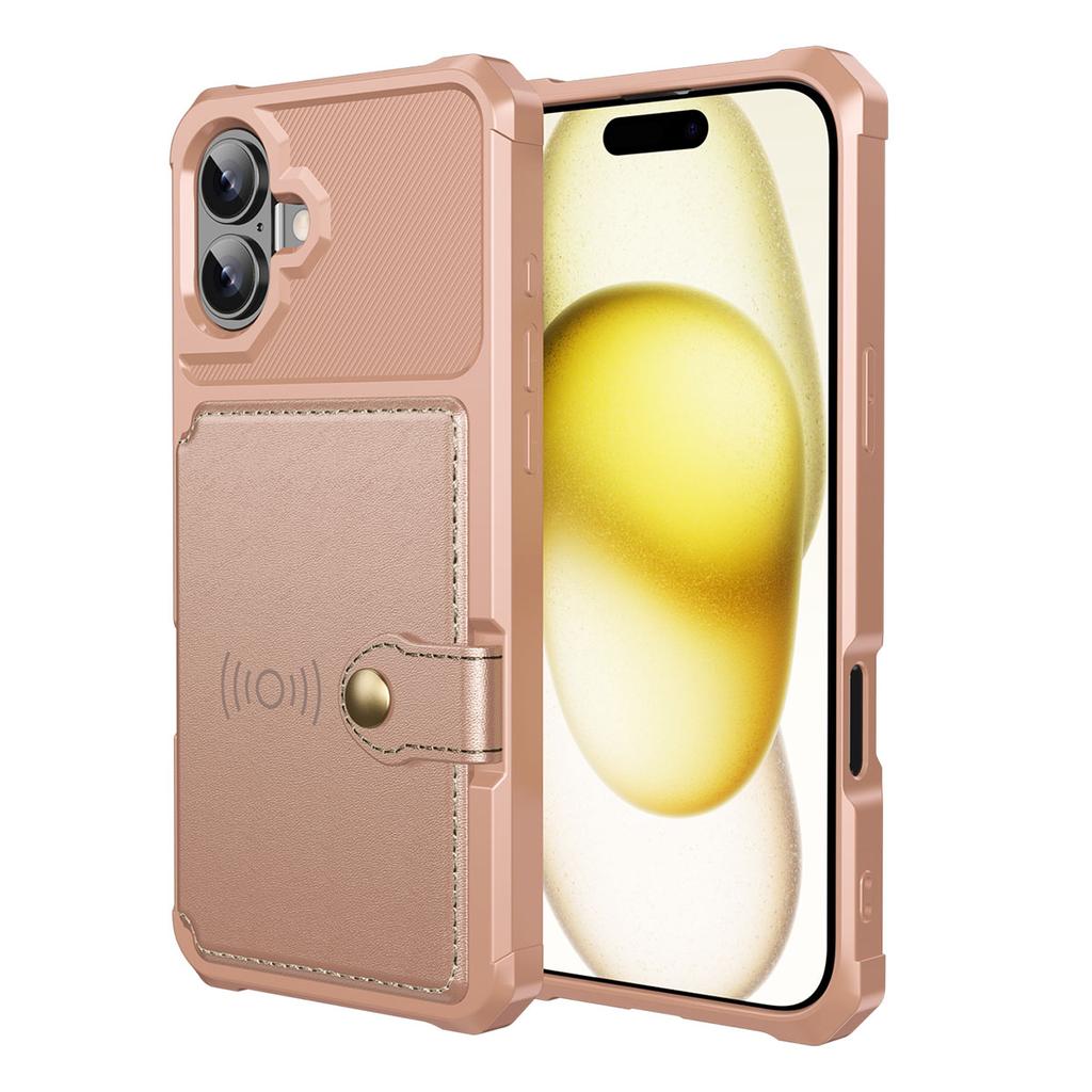 For iPhone 17 Case with Card Holder PU Leather + TPU Phone Back Cover