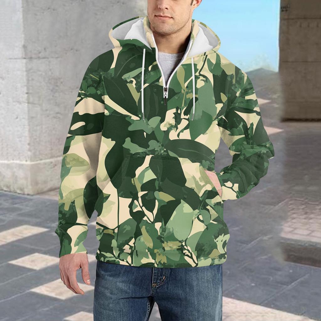 Spring And  Men's Standing Collar Sweatshirt Is Outdoor Casual Sweaters Tops