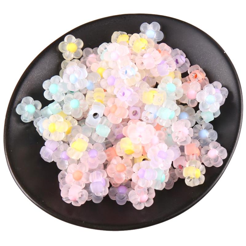 

50pcs Sunflower Acrylic Beads Matte Mixed Color Star Spacer Loose Beads DIY Bracelets Necklace Jewelry Accessories