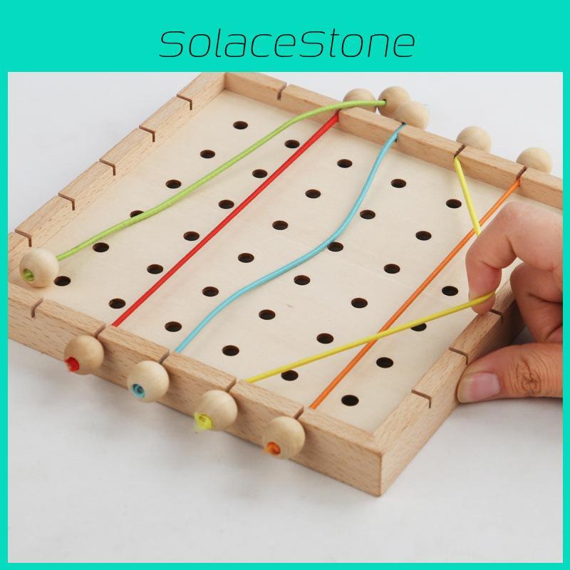 Puzzle Kids Wooden Playset With Elastic Ropes For Brain Development And Focus