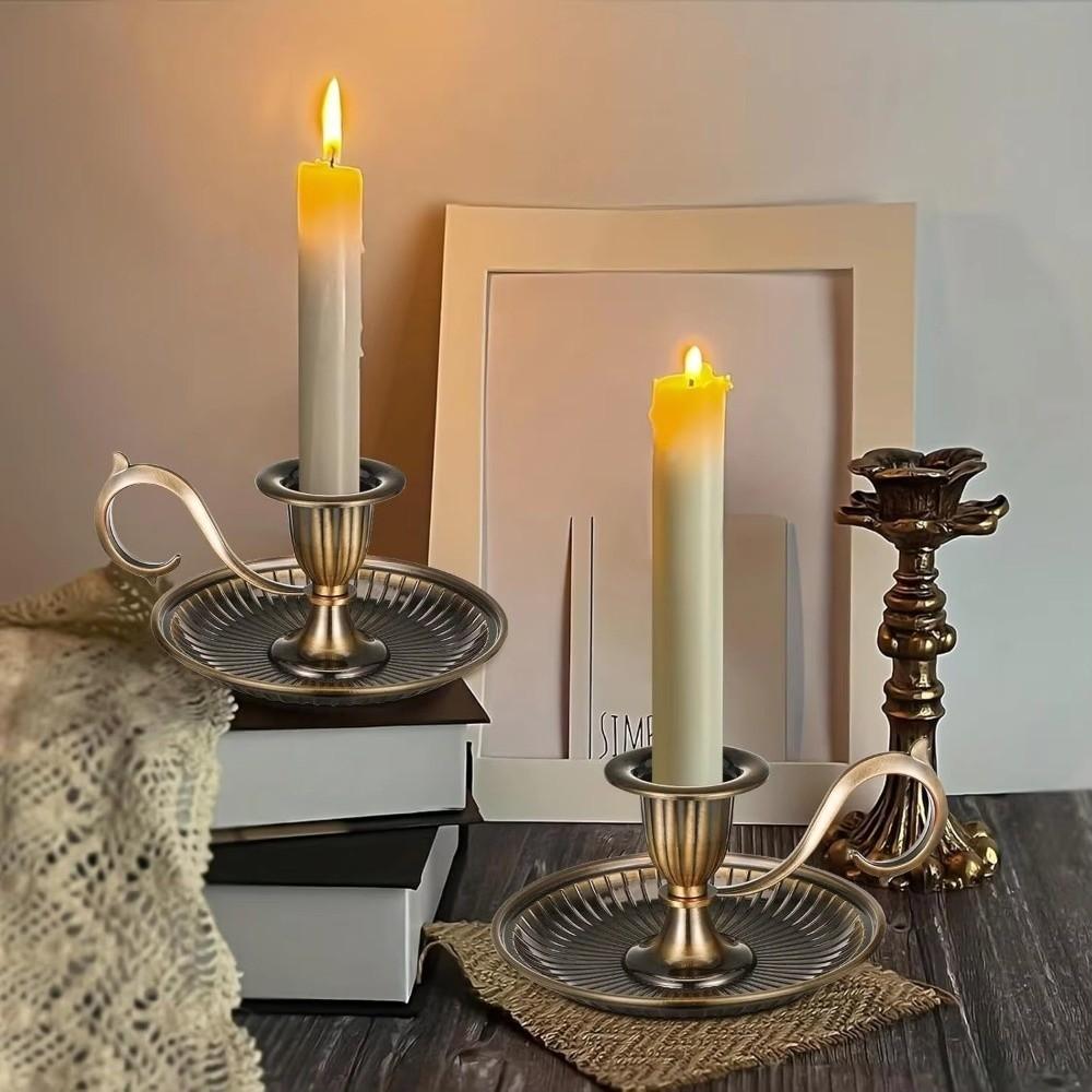 With Handle Metal Candlestick Vintage Candlestick Stand High Quality Candle Holder Table Decor