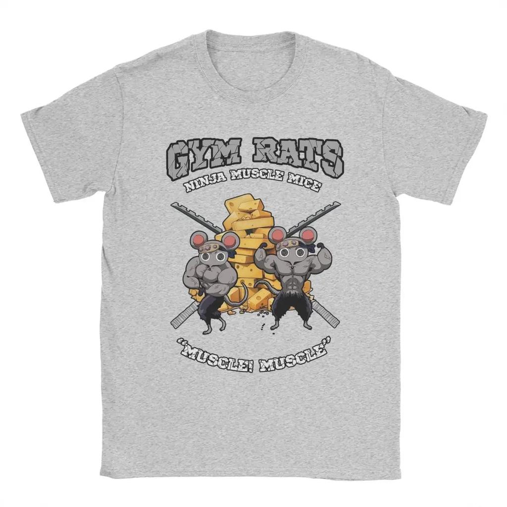 Gym Rats Ninju Muscle Mice Muki Muscular Men's T Shirt Anime Tee Shirt Short Sleeve O Neck T-Shirt Pure Cotton Printi Clothi